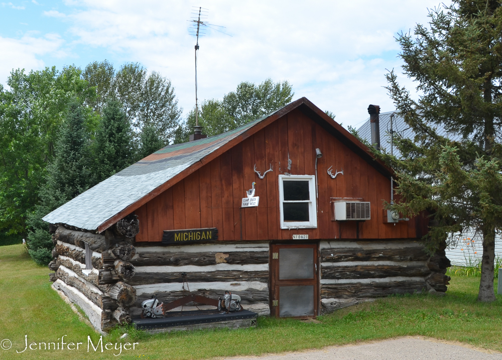 And this odd cabin: Camp Duck Your Head.