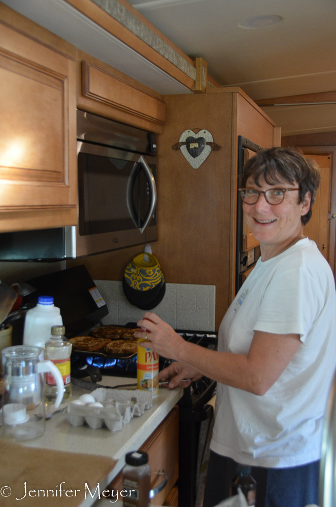I made French toast in the morning.