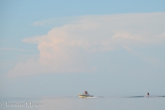 The only waves from from these water skiers.