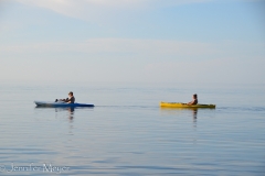 The kayakers were so much calmer.