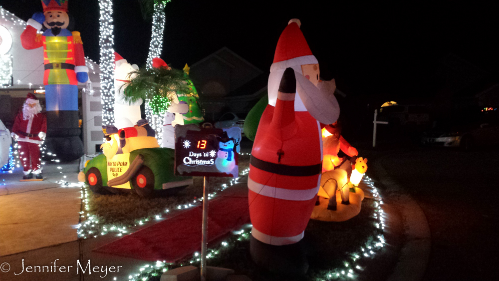 One night we walked with friends to a neighborhood to see Christmas decorations.