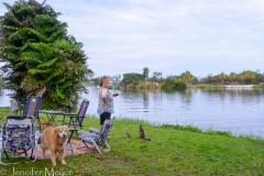 We set out chairs to entertain Kate's family.