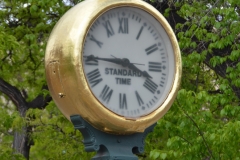 Newly guilded city clock.