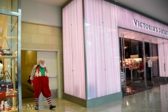 Santa's entrance is oddly next to Victoria's Secret.