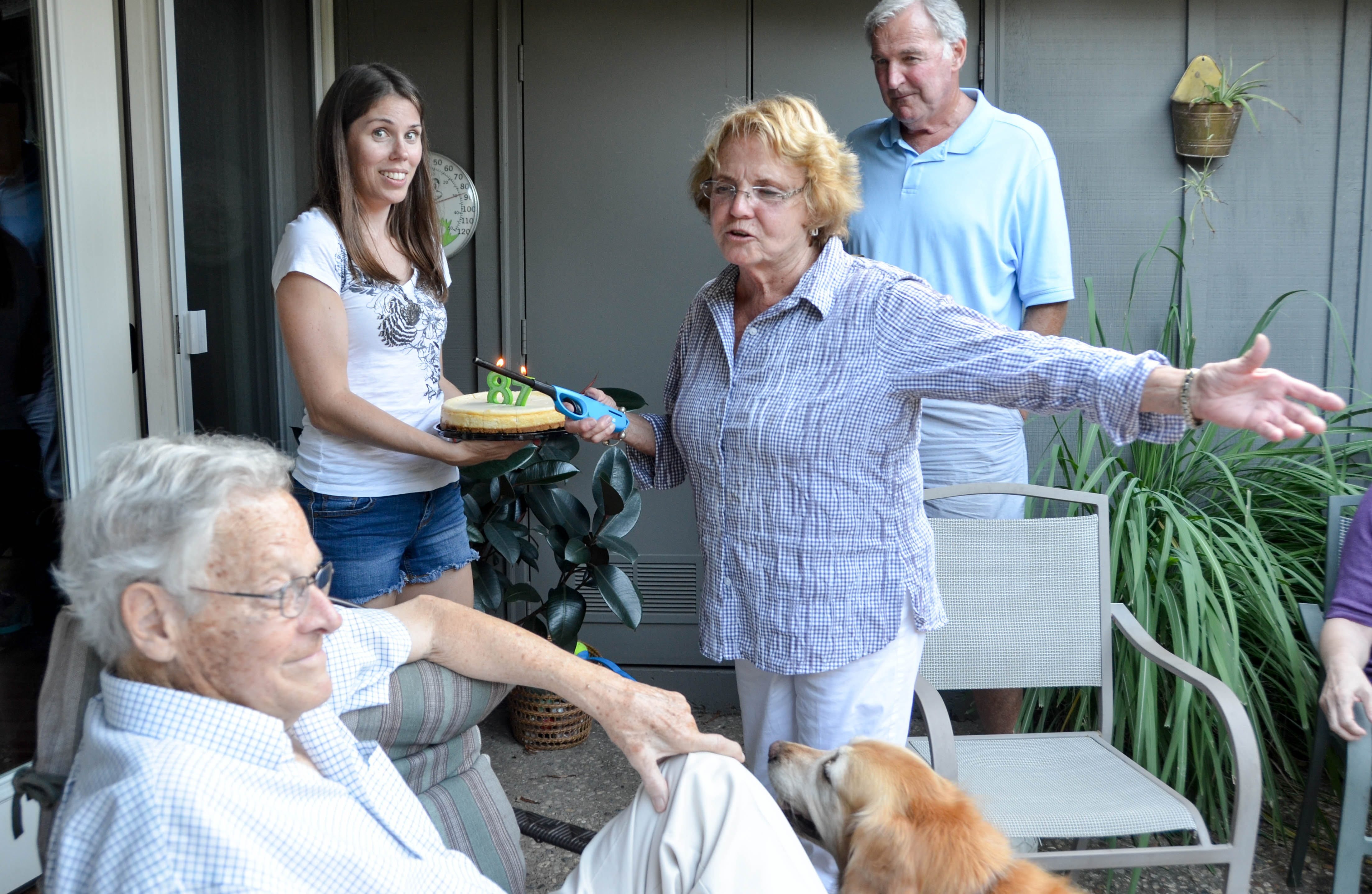 She sang him a birthday song.
