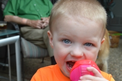 Josh came for a visit when Dad got back from the hospital.