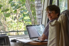 Later... me working on typing one of the founder's essays.