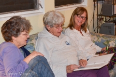 Singing along with the lyric book.
