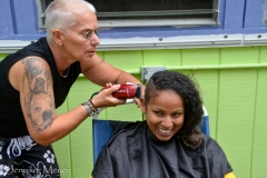 Elizabeth was Renny's first haircut recipient.