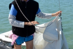 Jule readies the gib.