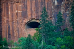 One of three windows in the tunnel.